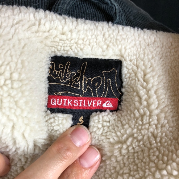 Quiksilver Corduroy Bomber Jacket Grey i308 - Picture 8 of 8